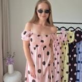 Sukienka Lena różowa 1 La Virelle | Unikatowy Butik Odzieżowy dla Kobiet online